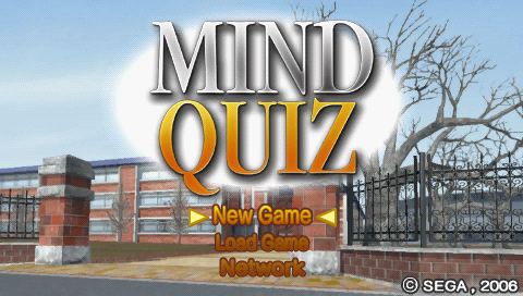 Mind Quiz title screen for PSP